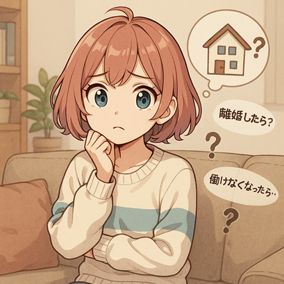 離婚や病気による収入減を心配しながら住宅購入を考える女の子
